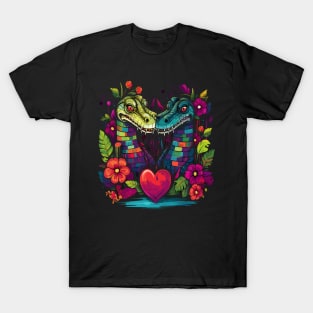 Alligator Couple Valentine T-Shirt